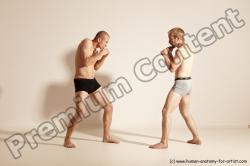 Underwear Martial art Man - Man White Moving poses Slim Short Blond Dynamic poses Academic